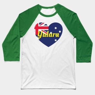 Yulara NT Australia Australian Flag Heart Baseball T-Shirt